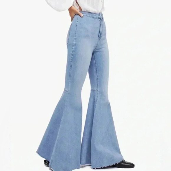 Free People Women's Just Float On Flare Bell Bottom HIGH RISE Jeans Size 27 - Picture 6 of 16